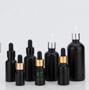 Wholesale Amber Black 30ml Glass Dropper Bottle 100ml 60ml 15ml 10ml Essential Oil Bottle with Hot Stamping