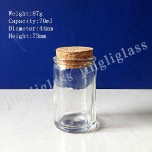 Round Straight Glass Jar with Cork