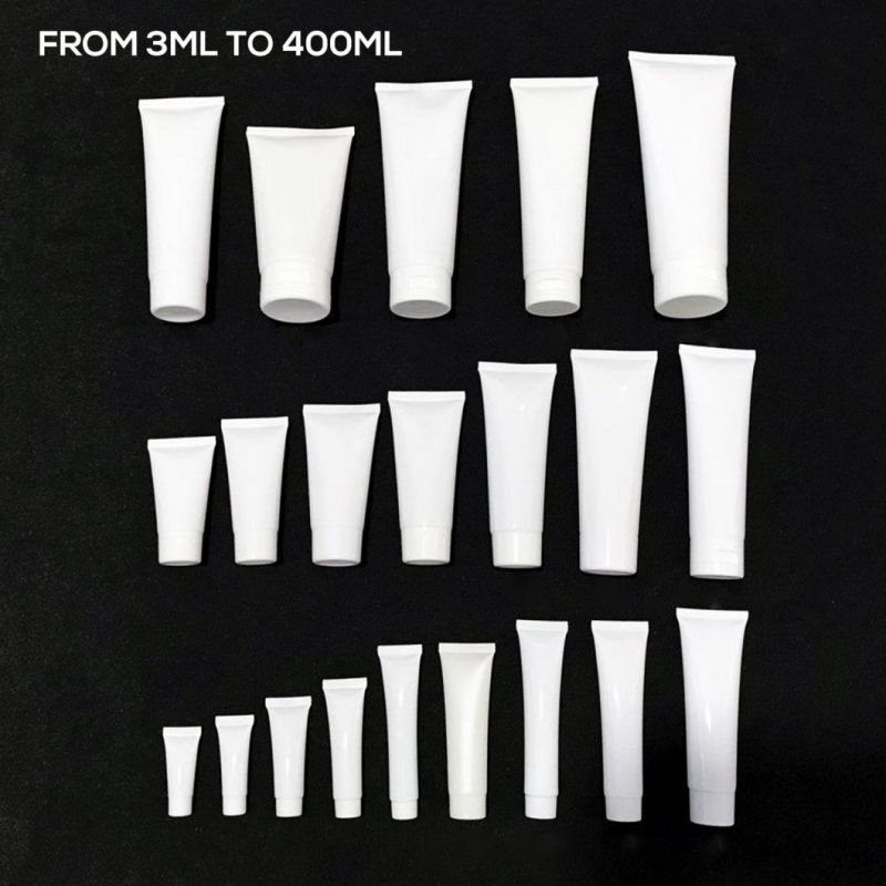 Empty Clear Black White Plastic Hand Cream Lotion Shampoo Facial Cleanser Squeeze Tube with Flip Lid