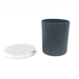 Wholesale Matte Black Empty Glass 200ml 6oz Glass Candle Jar Storage Container Candler Holder with Sliver Metal Lid