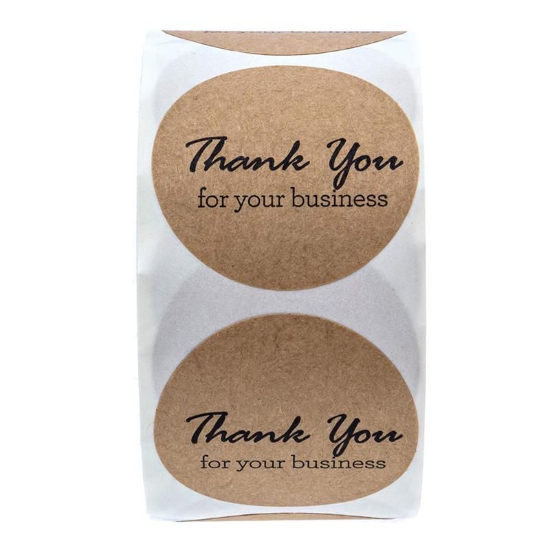 Elegant Kraft Paper Thank You for Your Business Stickers