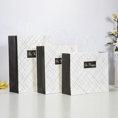 Custom Logo Luxury Cosmetics Gift Paper Packaging Bag for Clothes Garment with Handle