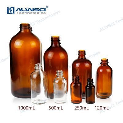 Alwsci Narrow Mouth 250ml 24-400 Boston Round Amber Glass Bottle