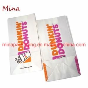 Custom Takeaway Fast Food Packaging Kraft Paper Bag with Square Bottom