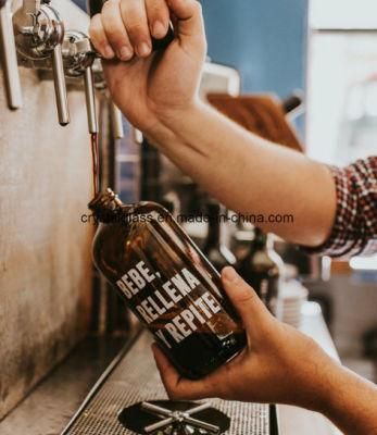 High-Capacity Brown Glass Wine Bottle