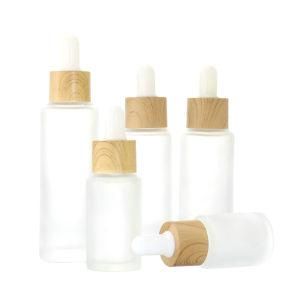 Skincare Packaging Cosmetic Frosted Flat Shoulder Essential Oil Frosted Cosmetic Glass Dropper Bottle for Face Serum