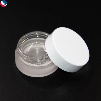 Concentrate Packaging Cream Jar 5ml Glass Container with White Lid 10g