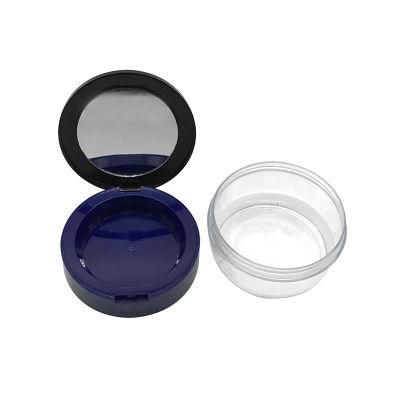 Empty Clear Plastic Loose Powder Case with Flip Cap Wholesale Cosmetic Makeup Loose Powder Box