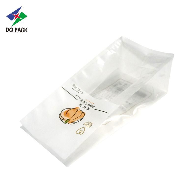 Customized Printing Food Grade Bread Pakcging Quad Seal Flat Bottom Paper Bag for Bread