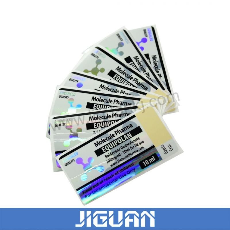 Custom Printing Adhesive Hologram Pharmaceutical Steroid 10ml Vial Label Medecine Packaging
