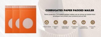 100% Biodegradable &amp; Compostable Mailer 100% Paper Surface Kraft Paper Inner Padded Corrugated Surf Paper Rigid Mailer Envelope