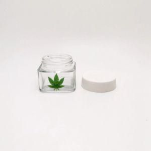 Square Smell Proof Hemp Child Proof Glass Jar with Child Resistant Lids