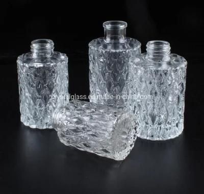 Engraving Round Decorative Bottles 150ml Crystal Vase Empty Aroma Reed Diffuser Glass Bottles