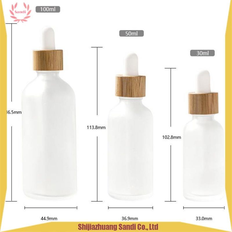Stock 30ml White Green Clear Cosmetic Empty Dropper Bottle