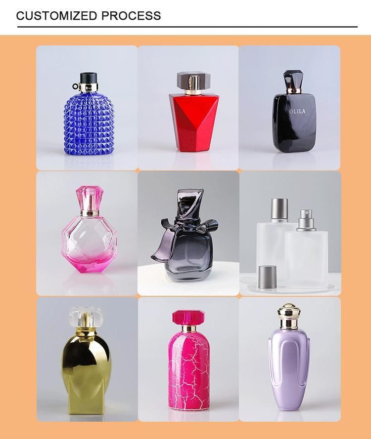 Free Sample Perfume Packaging Bulk Fancy 30ml 50ml 80ml 100ml Spray Crimp Empty Glass Perfume Bottle