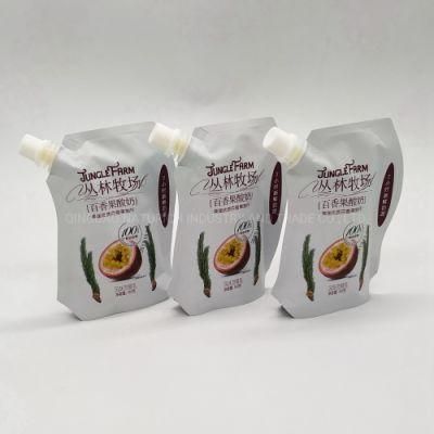 Aluminum Foil Customized Zipper Bag Plastic Stand up Pouch Spout Bag for Yoghurt