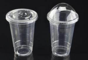 Wholesale High Quality Clear Transparent Disposable Plastic Cup with Lid