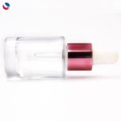 Clear Frosted Glass Bottle Rose Gold Caps High Quality Frosted Glass Bottle with Dropper
