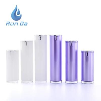 15 30 40ml Factory Price Airless Spray Cosmetic Container Pink Silver Bottle
