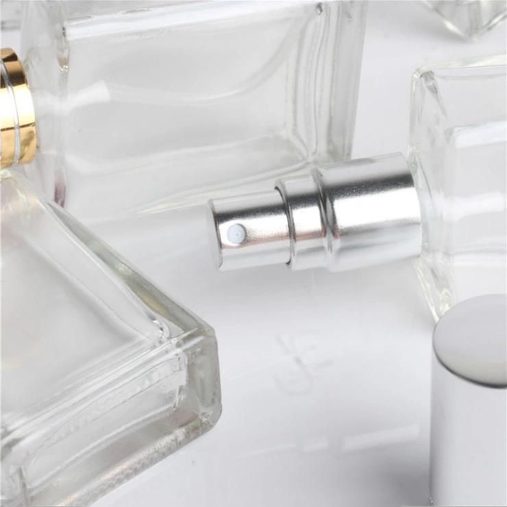 Hot Sale Fashion 15ml Portable Transparent Perfume Bottle with Aluminum Atomizer Empty Cosmetic Container for Travel