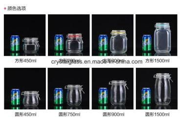 Clip Top Large Storage Glass Jar for Nut Food Snacks Packing
