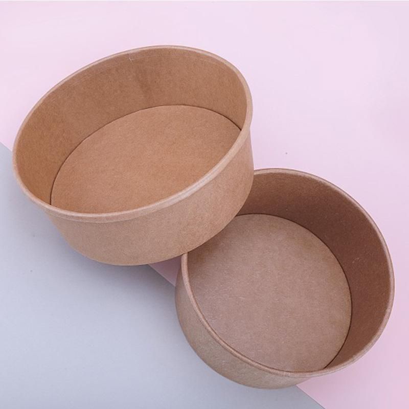 500ml/750ml Brown Kraft Salad Paper Bowl Take Away Food Container Without Lid and Logo