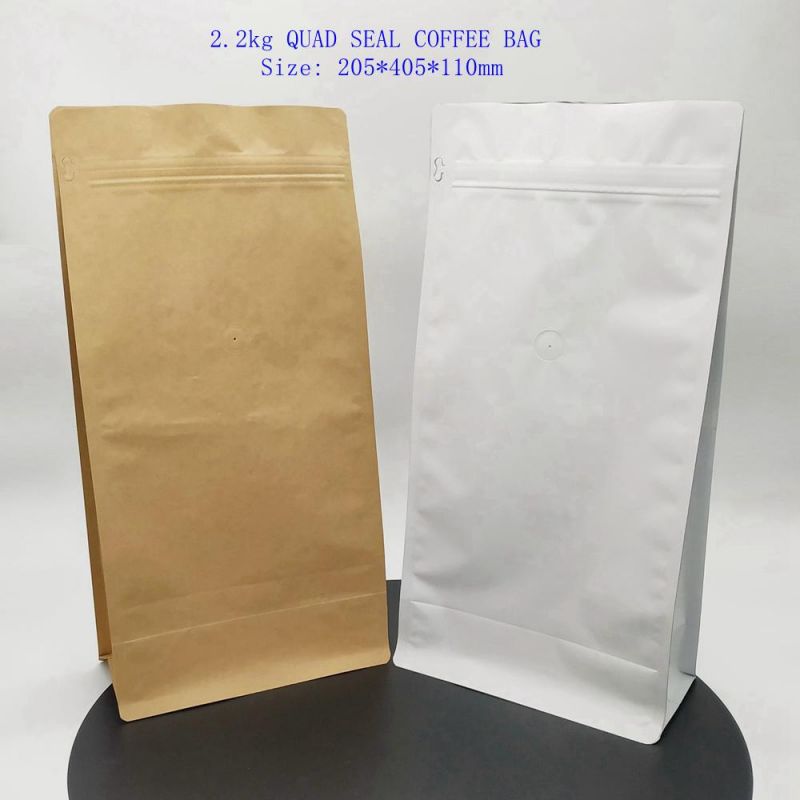 Food Packaging Bag Square Bottom Kraft Paper Pouches Food Bag