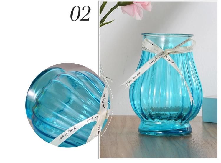 Hot Selling 15.8cm Lantern Shaped Wide Mouth Glass Vase for The Art of Inserting Flowers