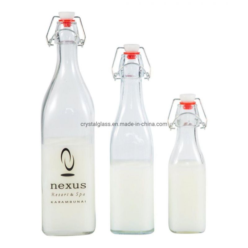 500ml 750ml Clear Swing Top Glass Bottles Kombucha Square