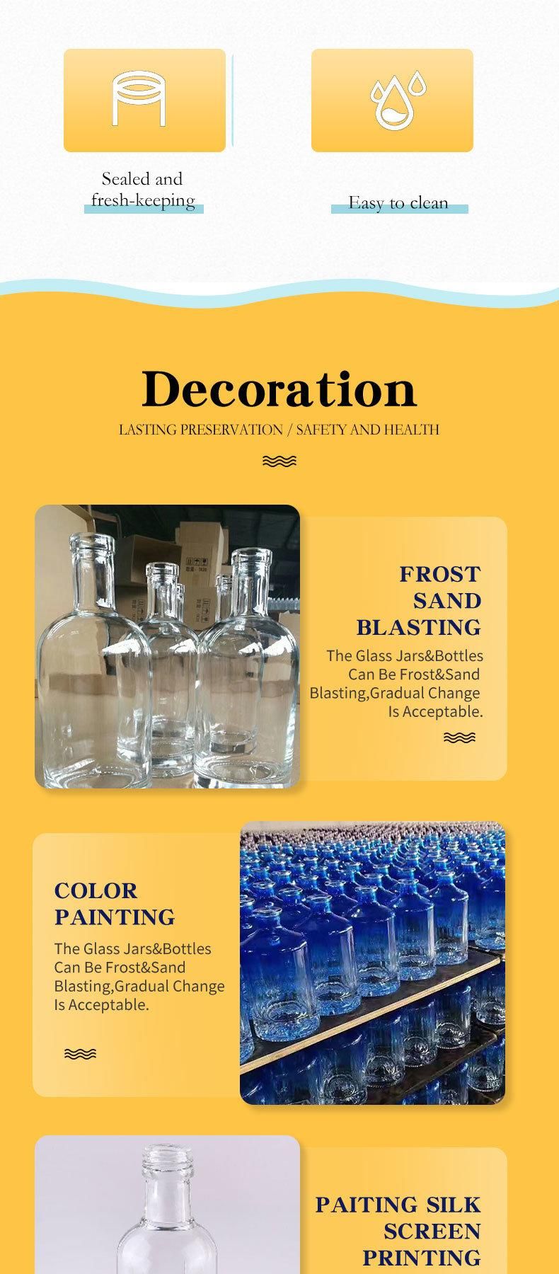 Color Printing Glass Wine Bottle Glass Liqueur Bottle