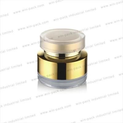 Winpack Hot Sale Fancy Acrylic Lotion Jar 15g 30g 50g with Gold Metal Cap