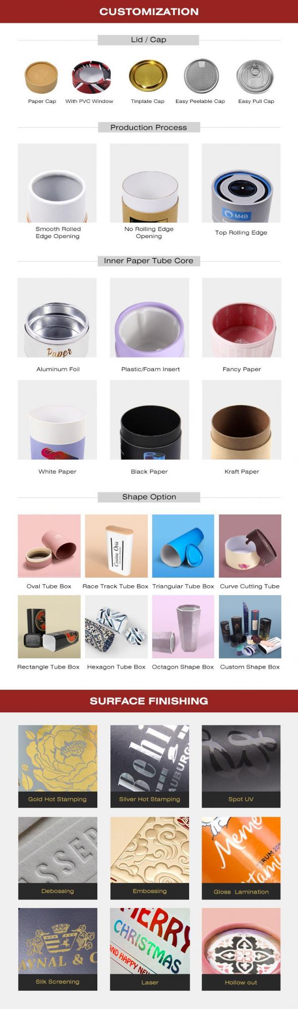 Full Color Coated Paper Tube Printing Customized Printing Tea Tin