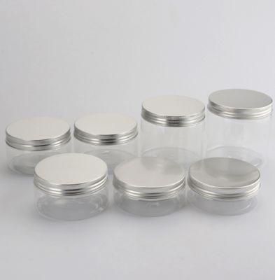 250g Transparent Pet Plastic Cream Jar with Aluminium Cap / Plastic Cap