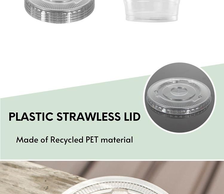 Disposable Plastic Tableware 92mm Diamter Pet Plastic Lid Flat Transparent Custom for Drinking