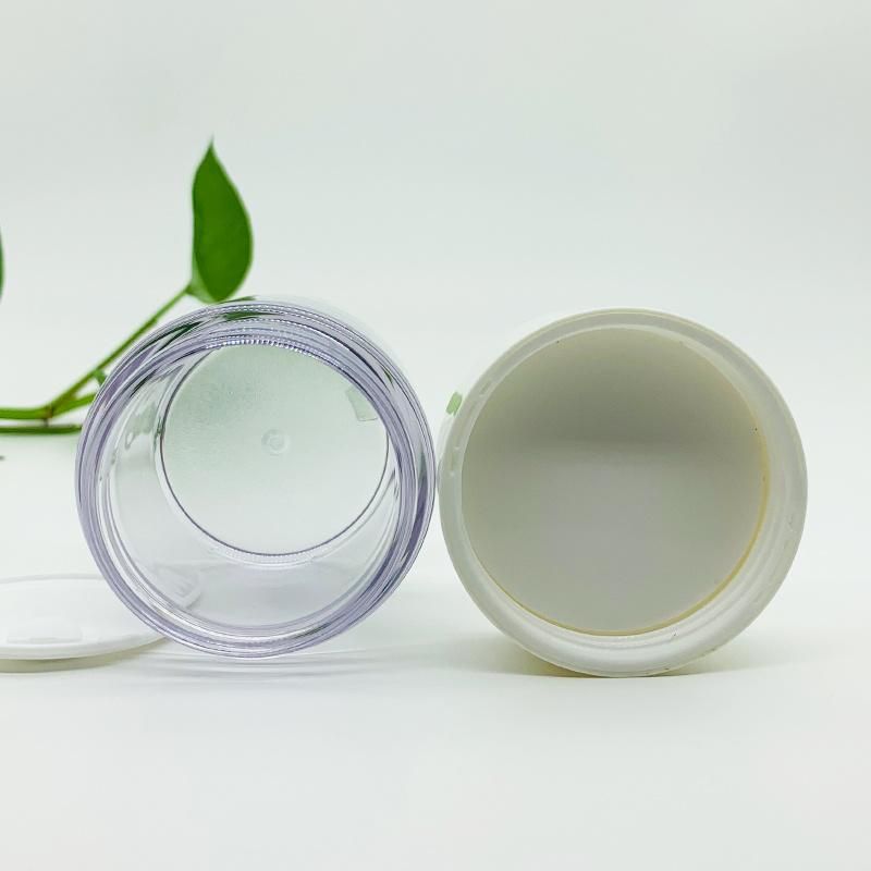 50ml Clear and Tall PETG Cosmetic Cream Jar with White Cap