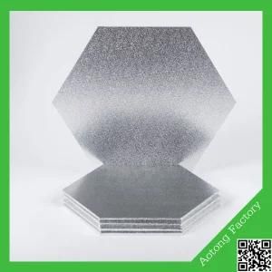 Wholesale Hexagon Shape Silver Wood Cake Boards