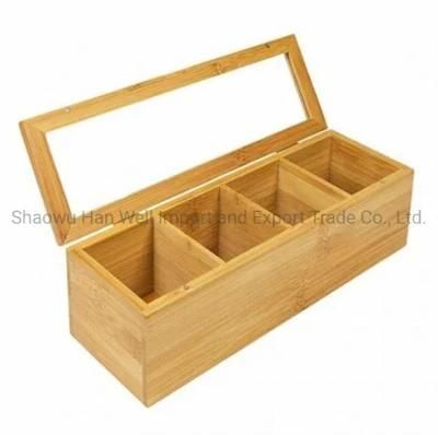 Natural Wood Rustic Box Container of Creamers Drink Pods Packets