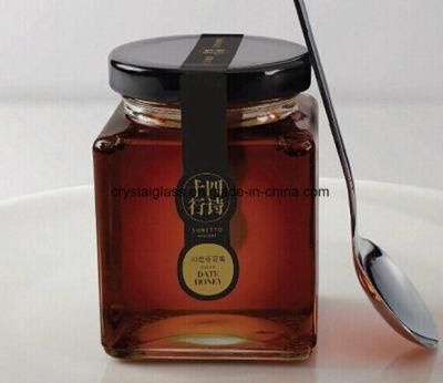 Customize Rectangle Shape 280ml Glass Jar for Honey and Jam
