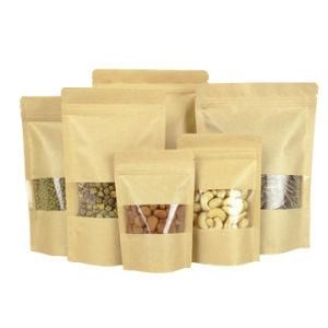 Biodegradable Pouch / Brown Kraft Paper Bag with Zipper / Coffee Packaging Bag