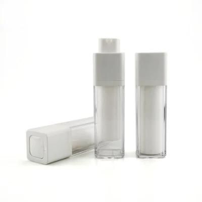 Luxury Foundation Cosmetic Colour Airless Twist Top Transparent Cosmetic Plastic Opaque Airless Bottle with Pump Low MOQ