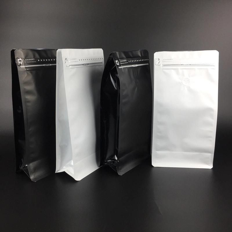 Flat Bottom Stand up Pouch Aluminum Foil Zip Lock Coffee Bag/ Matt Laminated Upright Food Plastic Bag