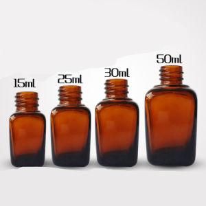 15ml, 20ml, 30ml, 50ml Dropperamner Square Essential Oil Bottle with Aluminum Dropper