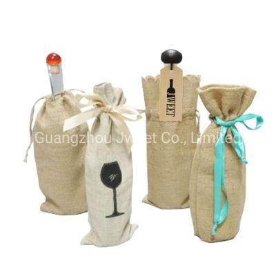 Portable Custom Drawstring Reusable Pouch Jewelry Jute Coffee Cotton Bag