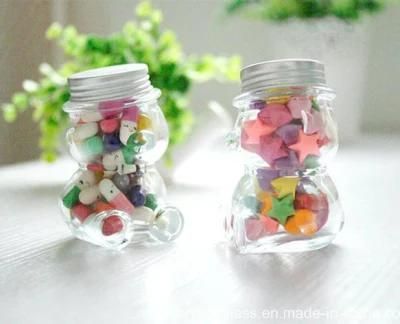Bear Shape Glass Candy Jar Glass Food Storage Jar with Lid 80/150/300ml