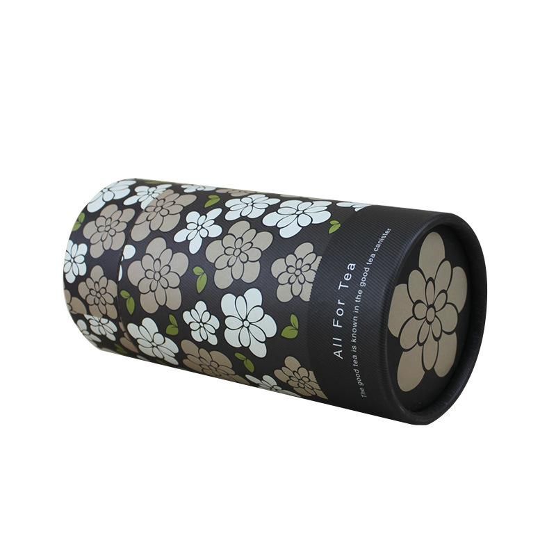 Customized Floral Printed Rigid Round Paper Blooming Flower Tea Box