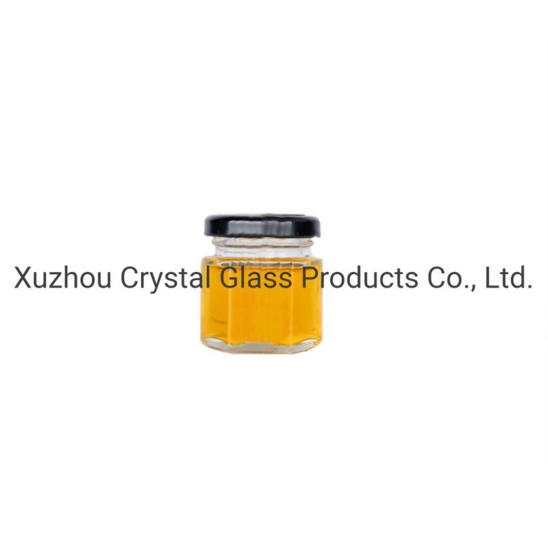 50ml Food Grade Honey Glass Jar Jam / Pudding Jar with Screw Metal Lid