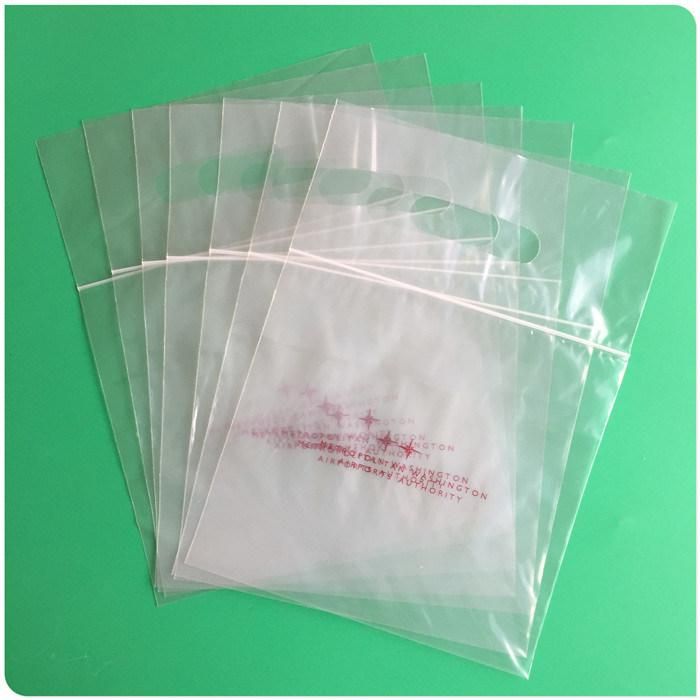 Recycled LDPE Plastic Zipper Bag Waterproof Food Zip Lock Bag with Die Cut Handle