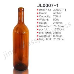 750ml Amber Color Wine Bottle