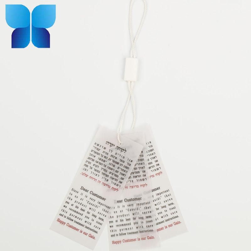 Transparent PVC Silkcreen Printed Hangtag
