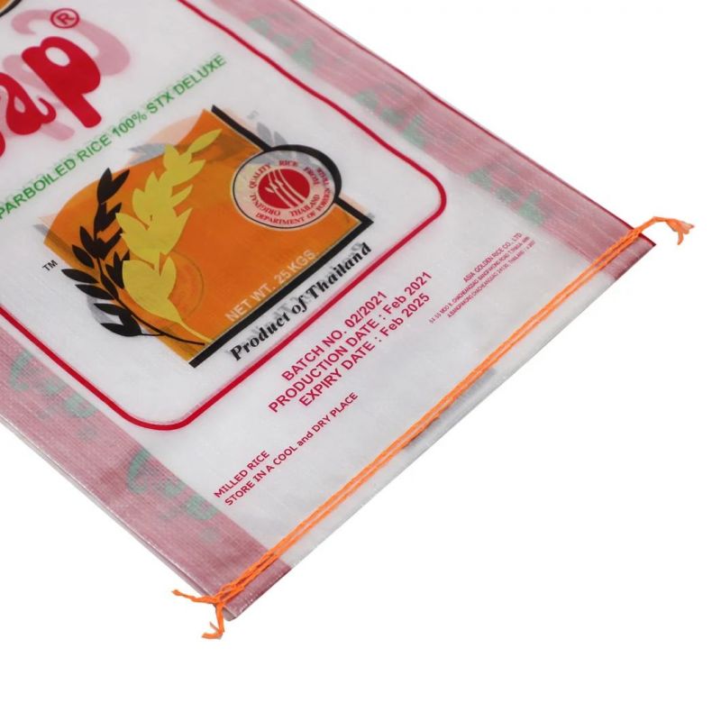 SGS CE FDA OEM 25kg 50kg Plastic BOPP Laminated Coated Printed Packaging Grain Millet Rice Food Flour Fertilizer Seed Feed Seafood Transparent PP Woven Bag